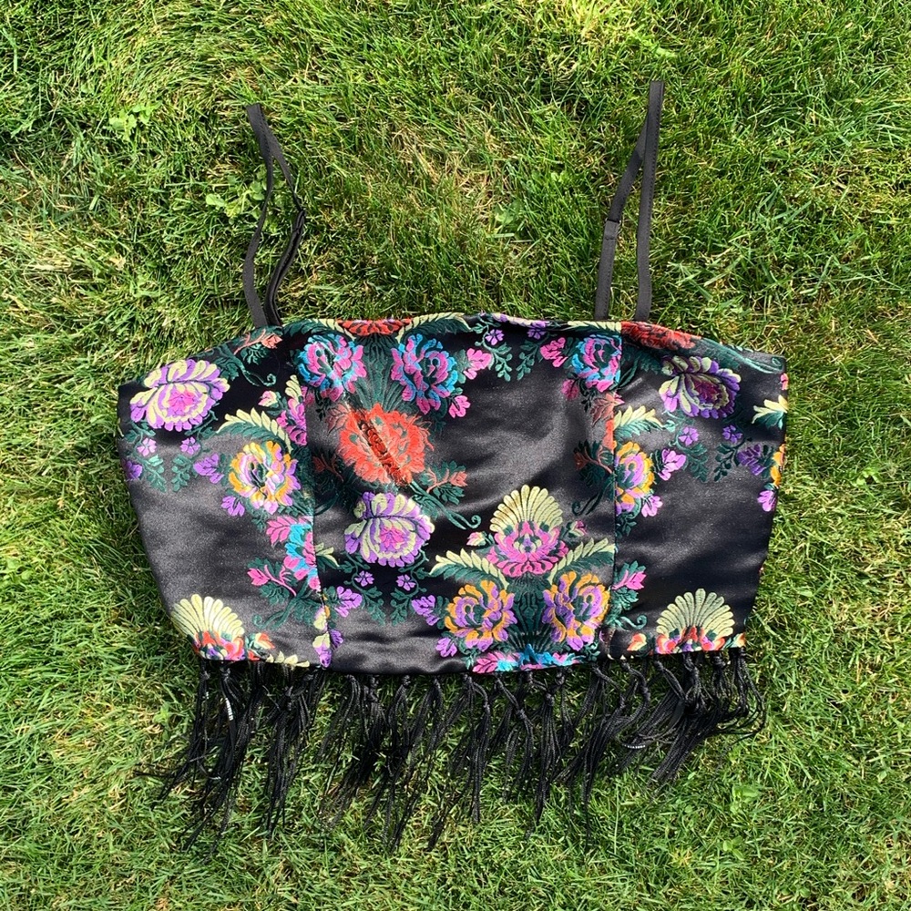 Oriental Patterned Crop Top